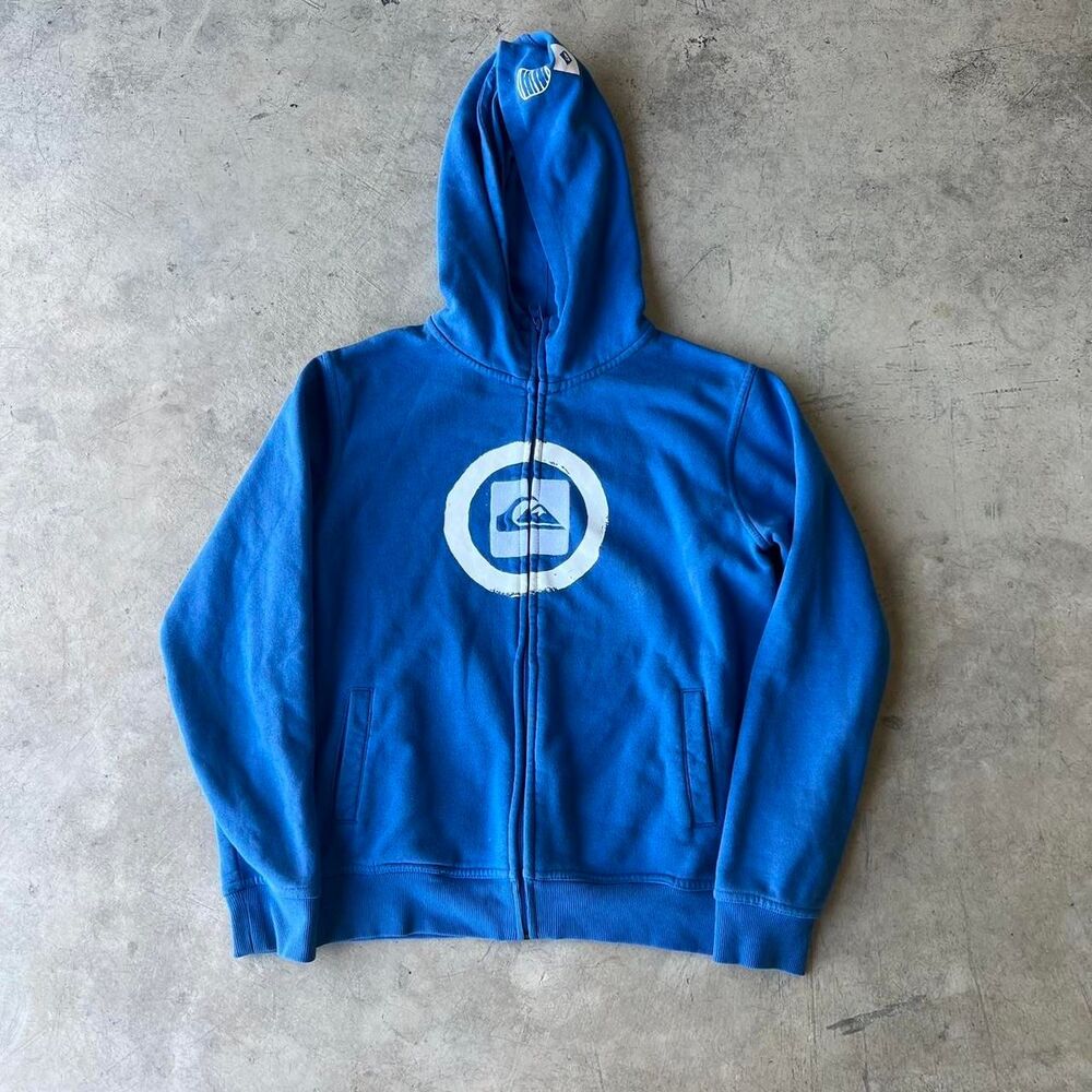 Quiksilver y2k zip up hoodie youth boys size 14